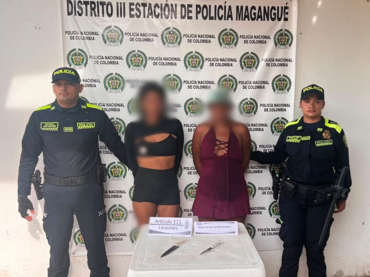Dos mujeres detenidas en Magangué- Bolívar por presunta agresión con arma blanca a un hombre