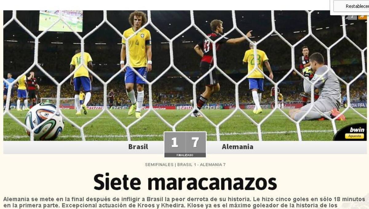 Otros portales internacionales también hacen referencia al partido.