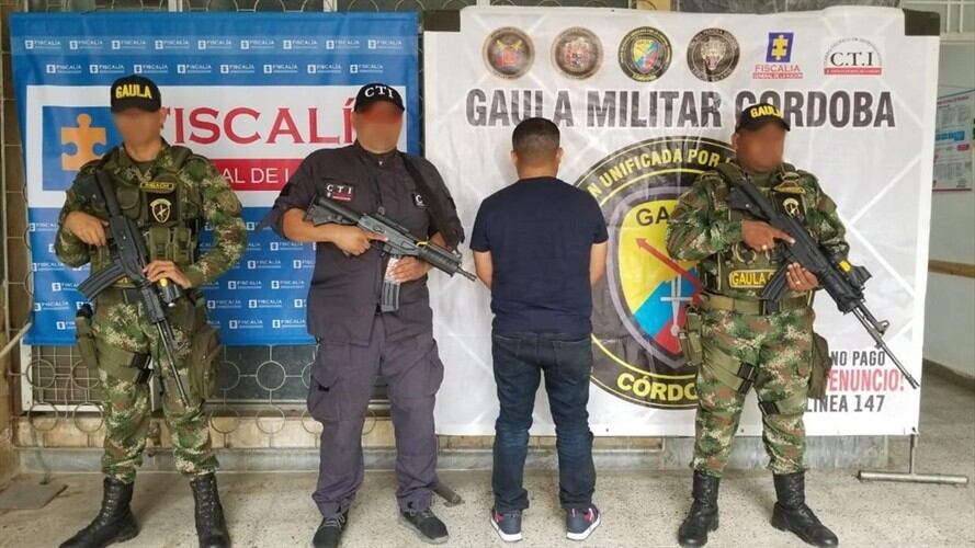 Capturan a presunto cabecilla del Clan del Golfo en Córdoba. Foto: Ejército Nacional