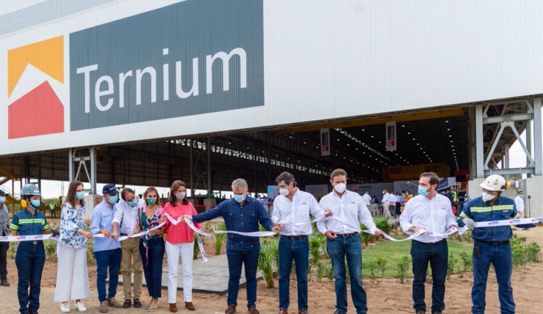 El presidente Iván Duque en la inauguración de la planta de Ternium.