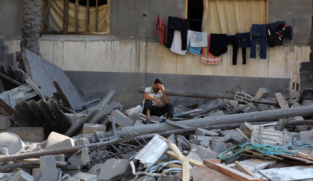 Rastros de destrucción luego de bombardeos de Israel en la Franja de Gaza.                Foto: Getty 