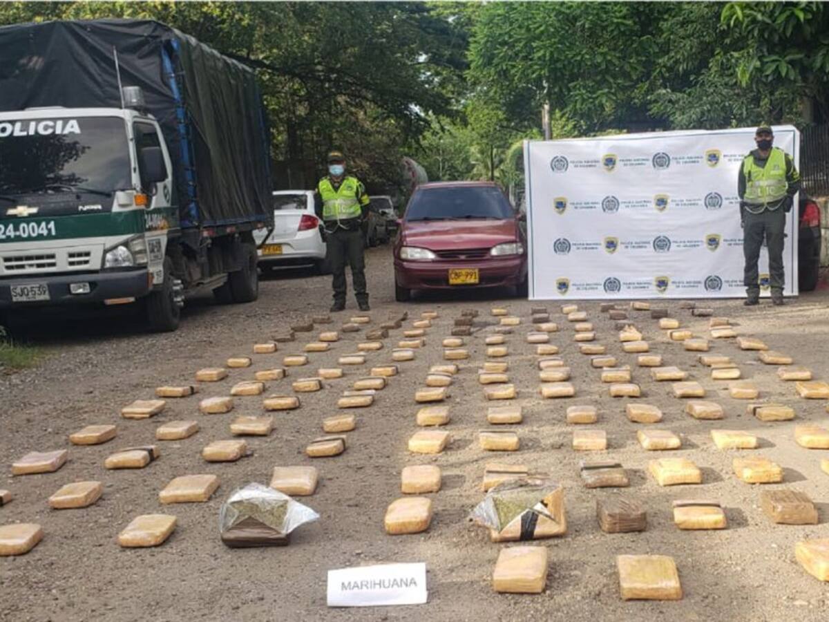 En operativos de control en vías de Caldas incautan 280 kilos de marihuana