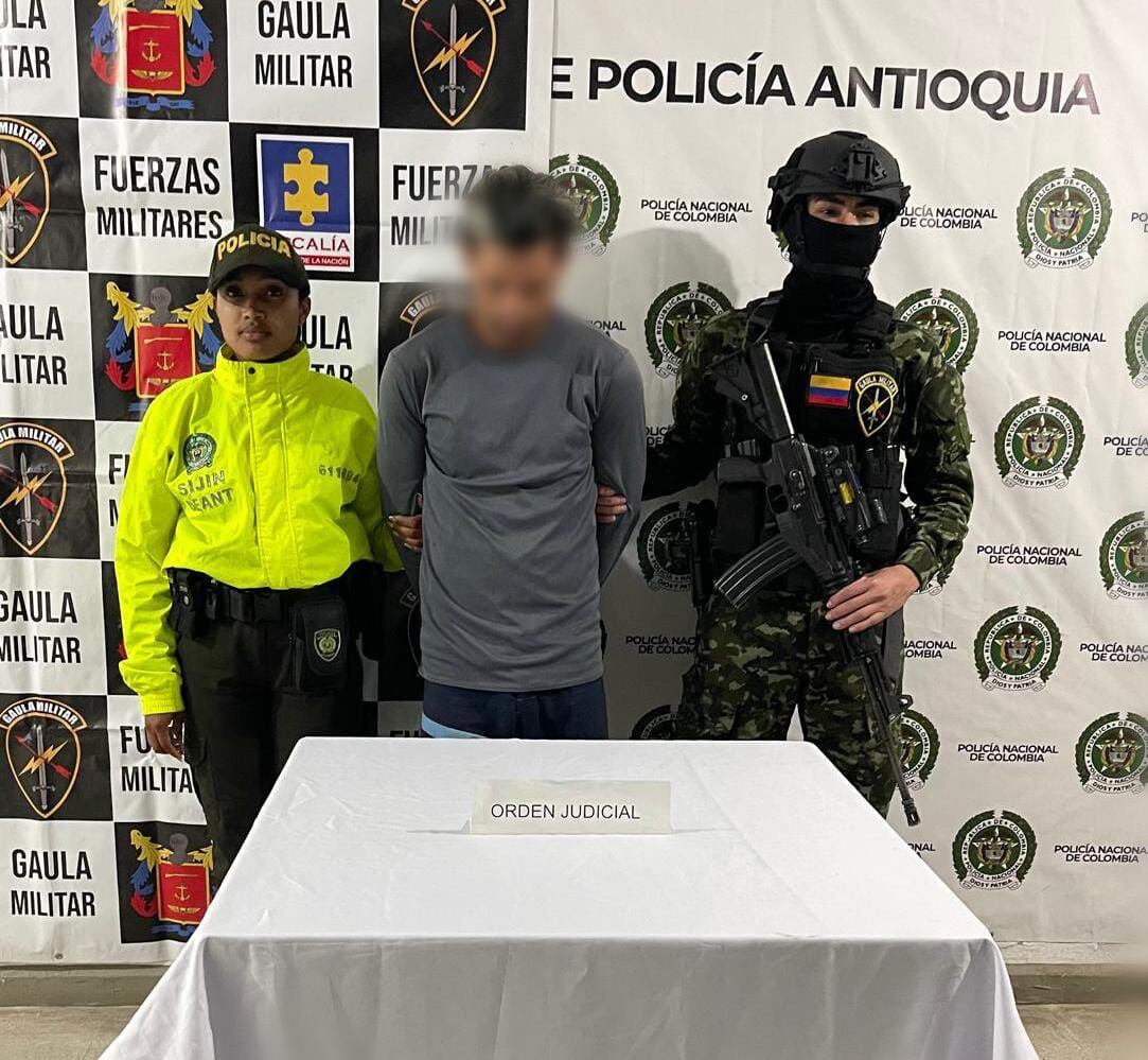 Capturado por homicidio agravado en Rionegro, Antioquia. Foto: Alcaldía Municipal.