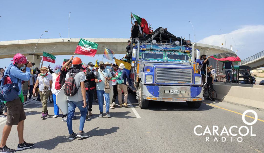 Llegada de la Minga indígena a Barranquilla