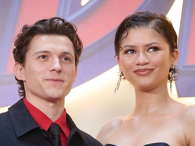 MADRID, SPAIN - JUNE 15: Actor Tom Holland and actress Zendaya attend to photocall of Spider-Man: Brand New Day at Four Season Hotel on June 15, 2026 in Madrid, Spain. (Photo by Borja B. Hojas/Getty Images)