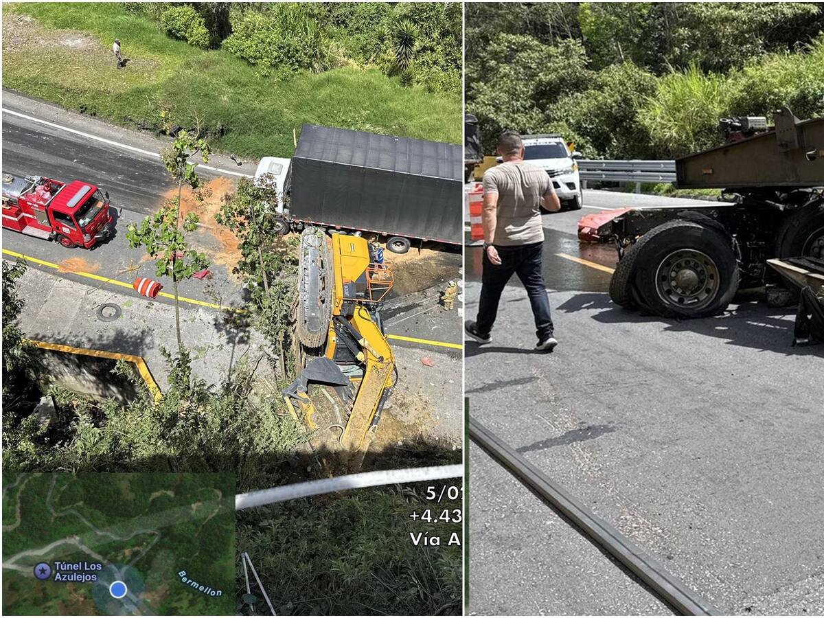 Accidente genera cierre de la vía que une al Tolima y al Quindío a través del Alto de la Línea