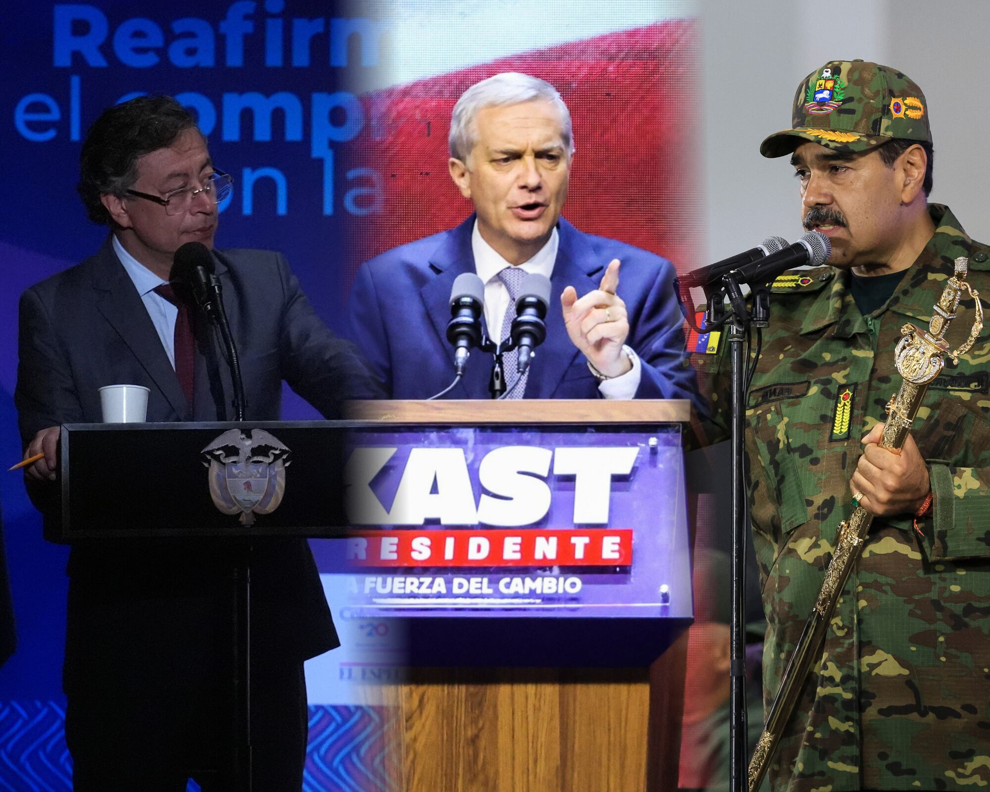 El presidente electo de Chile, José Antonio Kast, dijo que no le importan los comentarios de Nicolás Maduro o Gustavo Petro que lo vinculan con el nazismo. 
(Foto:   Caracol Radio / Getty)