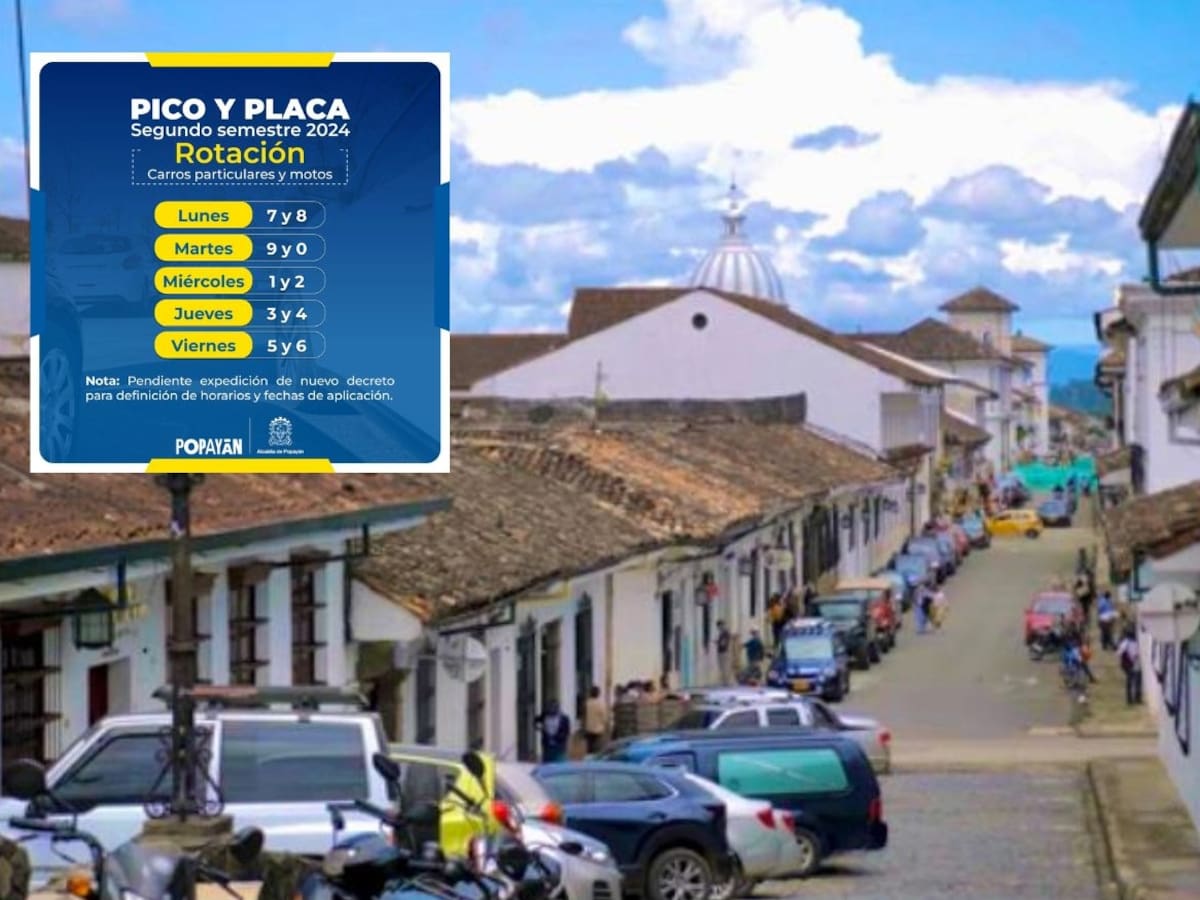 Pico y Placa en Popayán: estos son los nuevos cambios en horarios y rotación