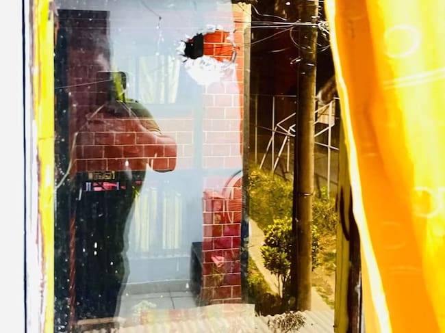 Disparos en Génova, afectaron vivienda de un líder social. Foto: Cortesía Facebook Diego Alejandro Arango