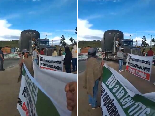 Paro campesino en Santander, 21 de octubre de 2024.