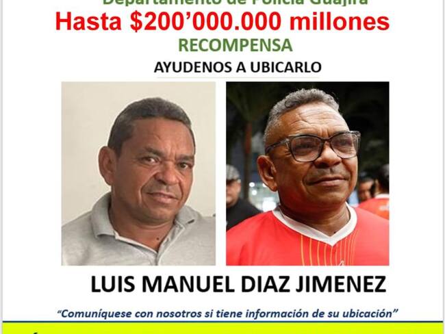 Recompensa de hasta $200 millones para ubicar a papá de Luis Díaz