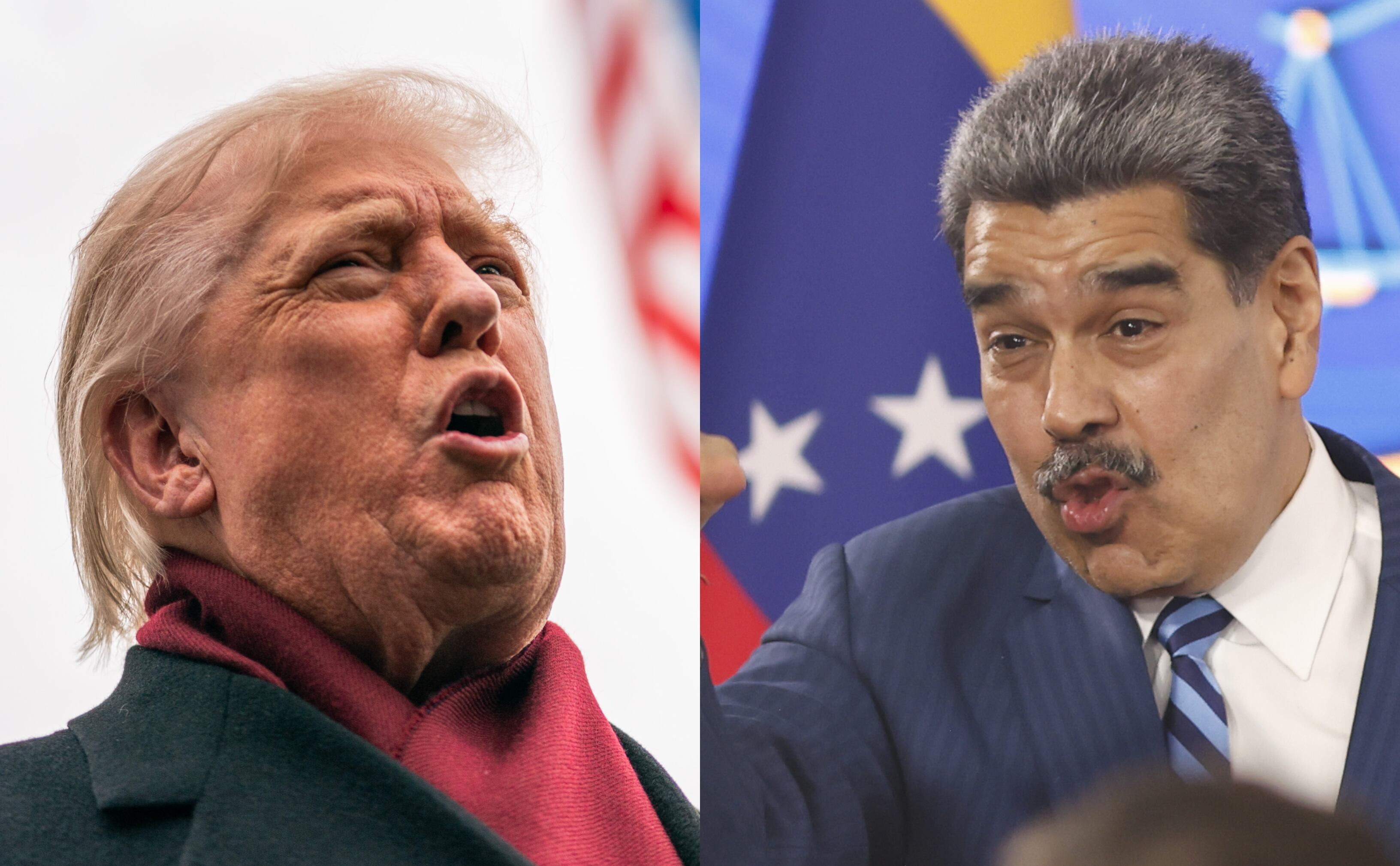 Donald Trump. FOTO: Allison Robbert/For The Washington Post via Getty Images. // Nicolás Maduro. FOTO:  Pedro Mattey/Anadolu via Getty Images