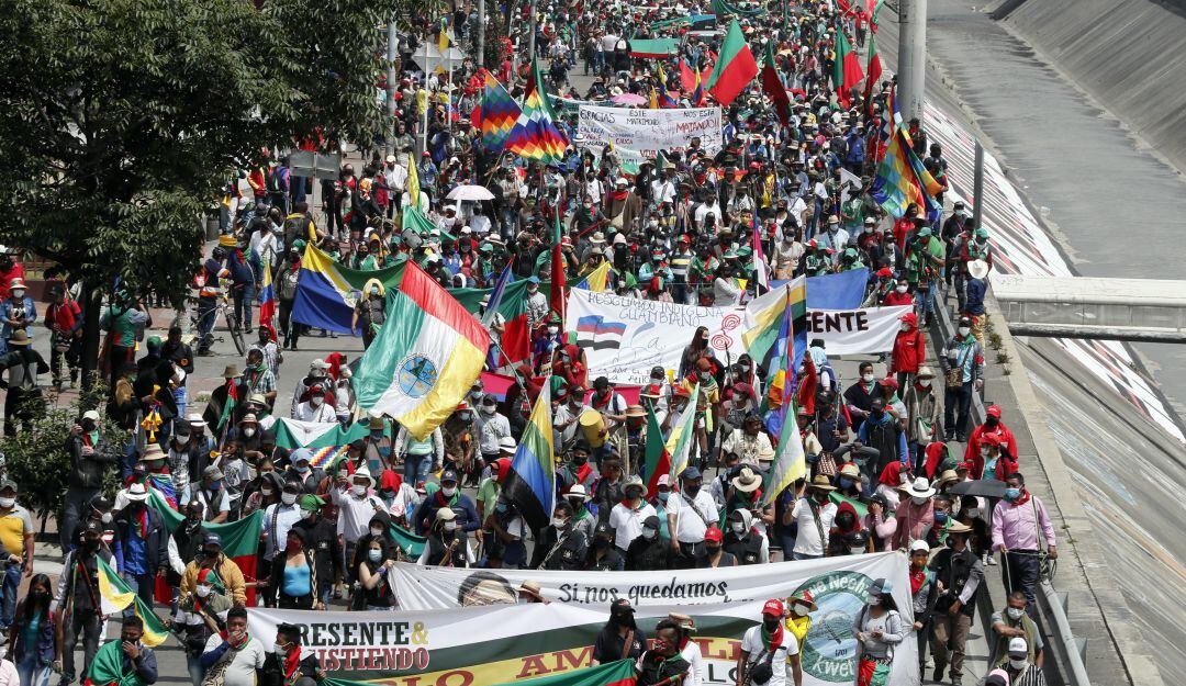 Marcha indígena en Bogotá