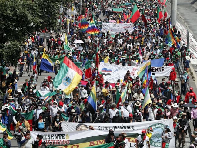 Marcha indígena en Bogotá