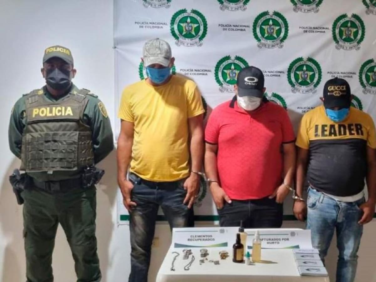 Tres presuntos ladrones de joyas capturados en Mahates, Bolívar