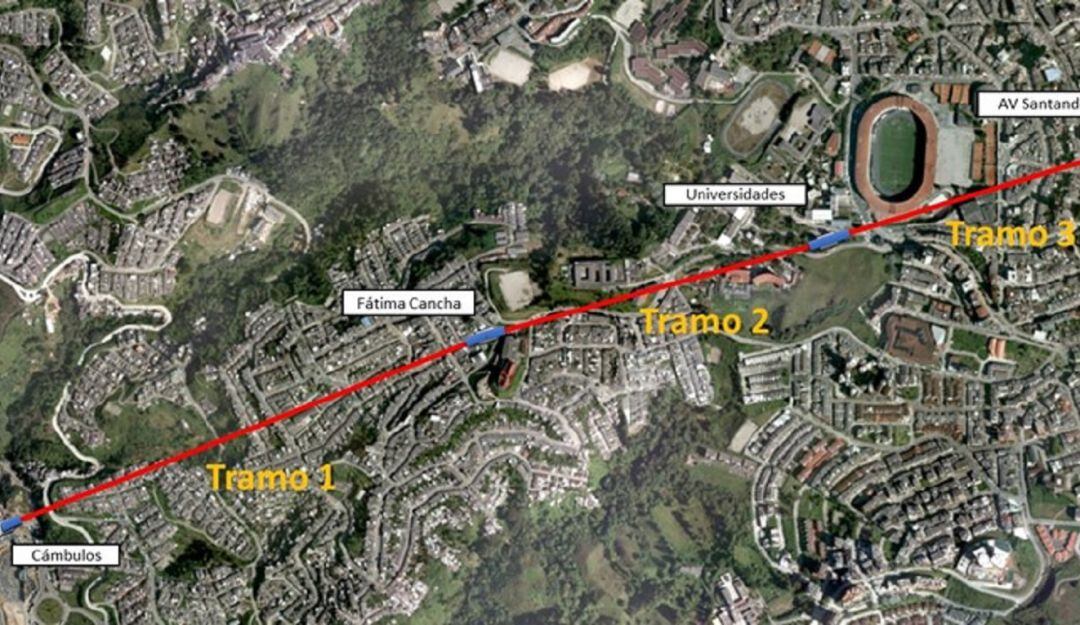 Tramos de la tercera línea del cable aéreo