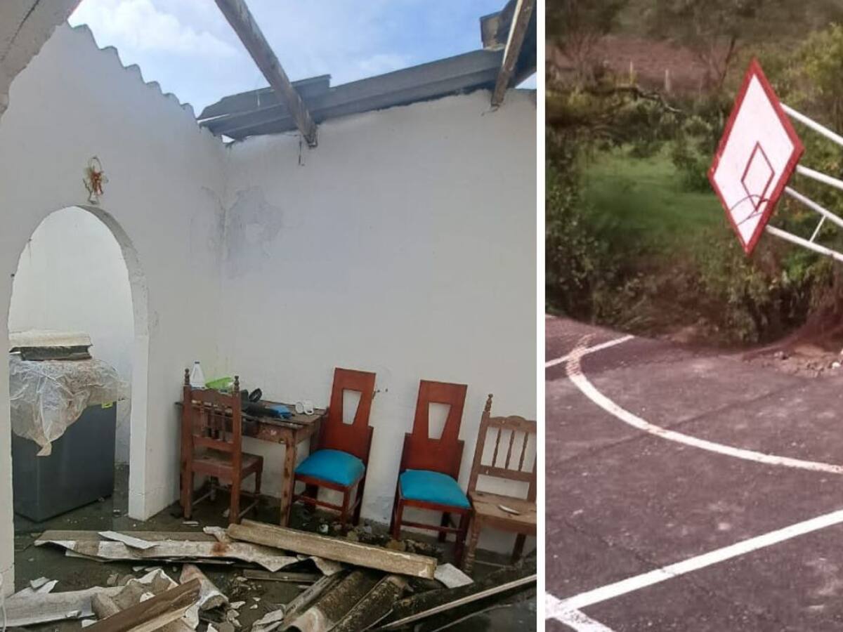 Tormenta dejó daños en viviendas, escuela y vías de Onzaga: 160 habitantes quedaron incomunicados