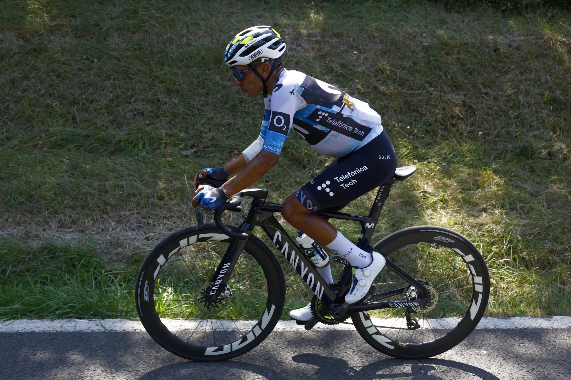 Nairo Quintana durante su participación en la Vuelta a Burgos / Twitter: @Movistar_Team.