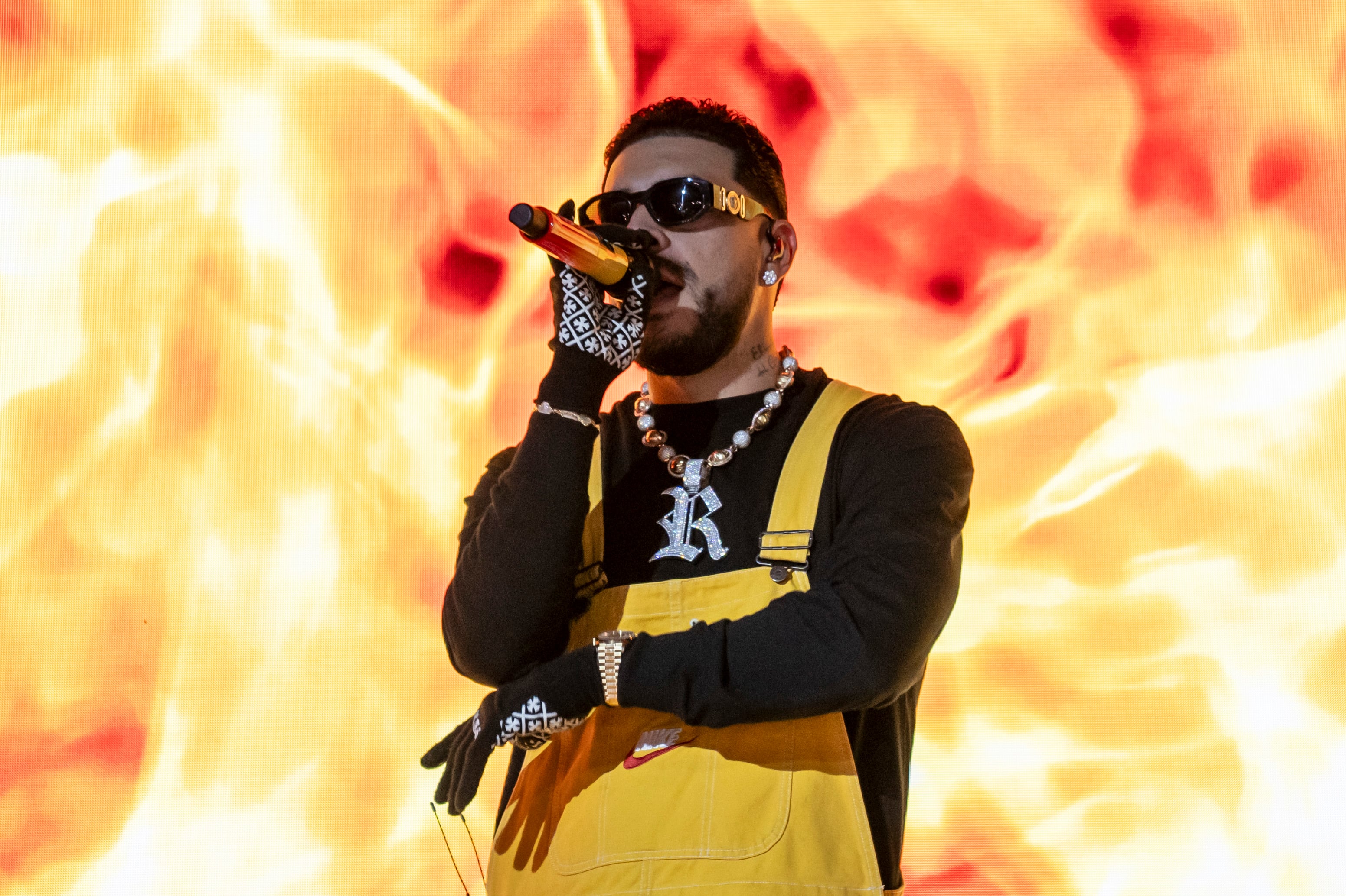 Colombian rapper Ryan Castro (Bryan David Castro Sosa) performs at the Alcatraz. Milan (Italy), October 21st, 2025 (Photo by Elena Di Vincenzo/Archivio Elena Di Vincenzo/Mondadori Portfolio via Getty Images)