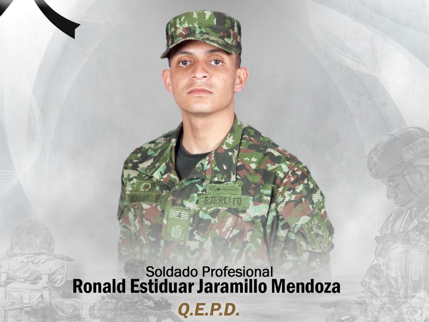 Soldado muerto en combates- foto ejército