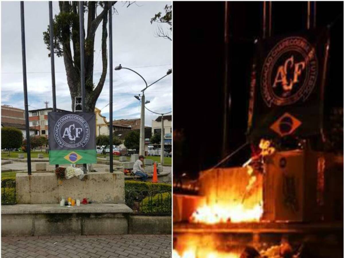 Hinchas de Nacional y comunidad de La Unión rindieron homenaje a Chapecoense
