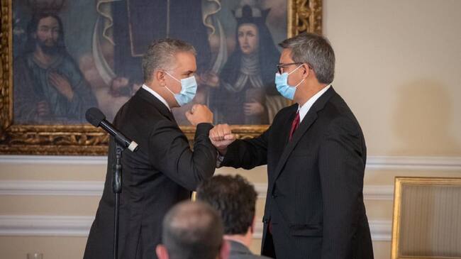 Presidente Iván Duque y Fernando Grillo nuevo embajador de Colombia en Países Bajos.
