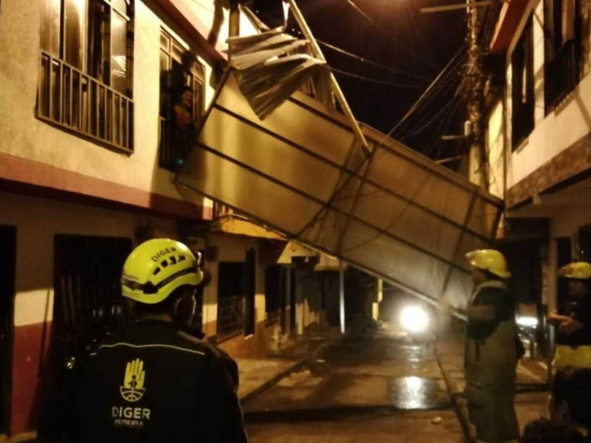Dos heridos tras fuerte vendaval en Pereira