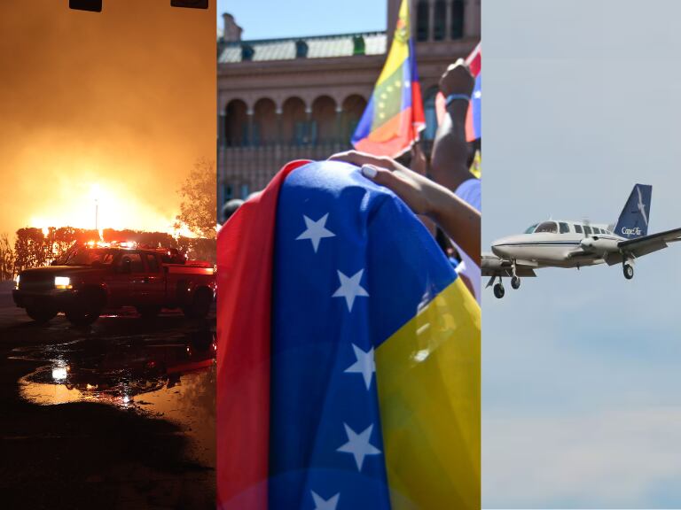 Protestas en Venezuela hoy, 9 de enero, incendios en California y avioneta desaparecida (Getty Images)