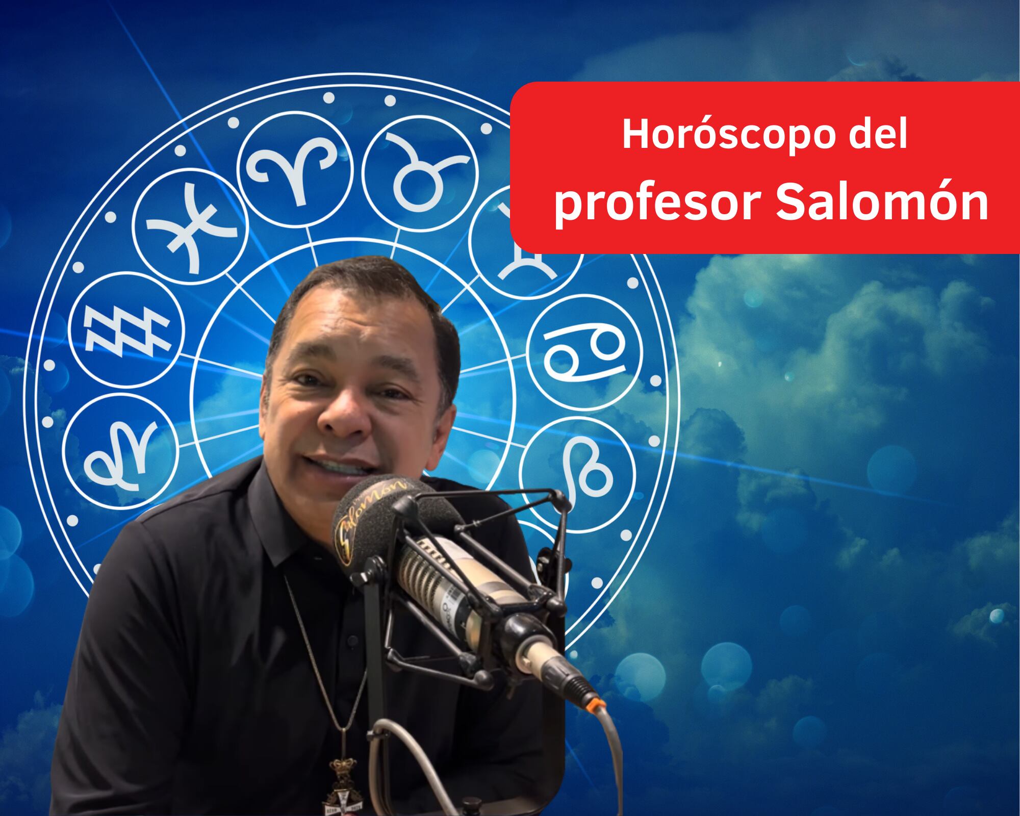 Él es el profesor Salomón, experto en la lectura del Horóscopo y el Tarot (Crédito: Profesor Salomón - Youtube) // De fondo: Imagen ilustrativa del horóscopo (crédito: Getty Images).