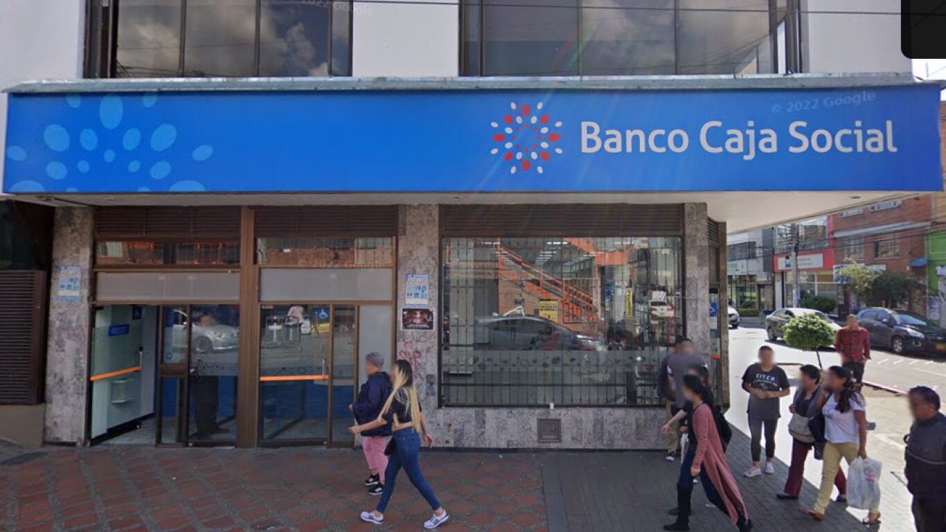 Sede Banco Caja Social barrio Restrepo de Bogotá | Captura de pantalla: Google Street View