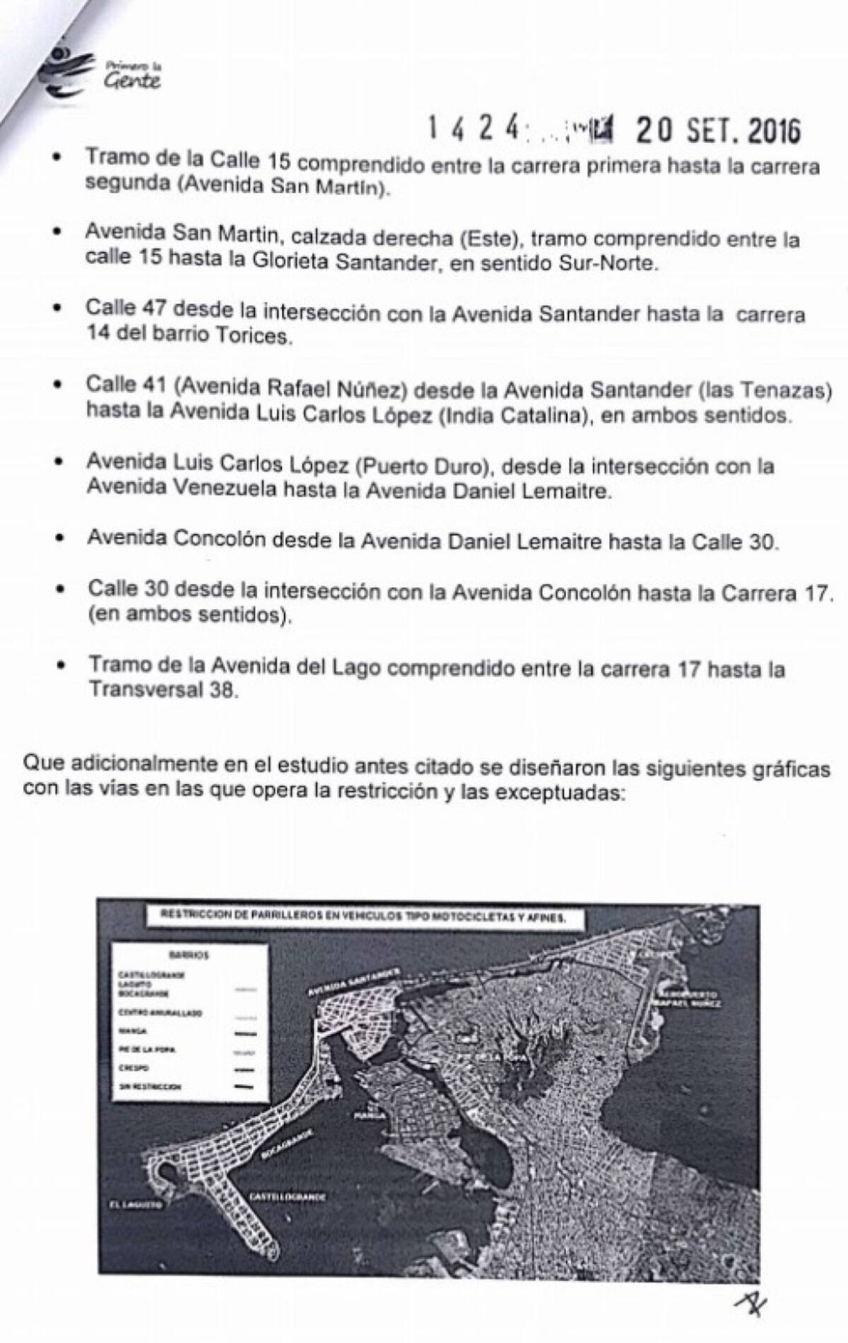 El conductor de esta clase de vehículos que transite por los barrios señalados será sancionado de conformidad con el artículo 21 de la ley 1383 de 2010, literal C, C14.