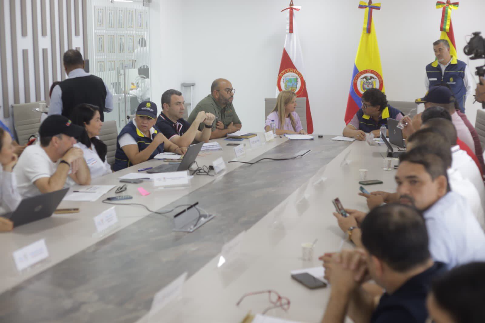 Reunión del director de la UNGRD con alcaldes y la gobernadora Elsa Noguera en el Atlántico./Gobernación del Atlántico