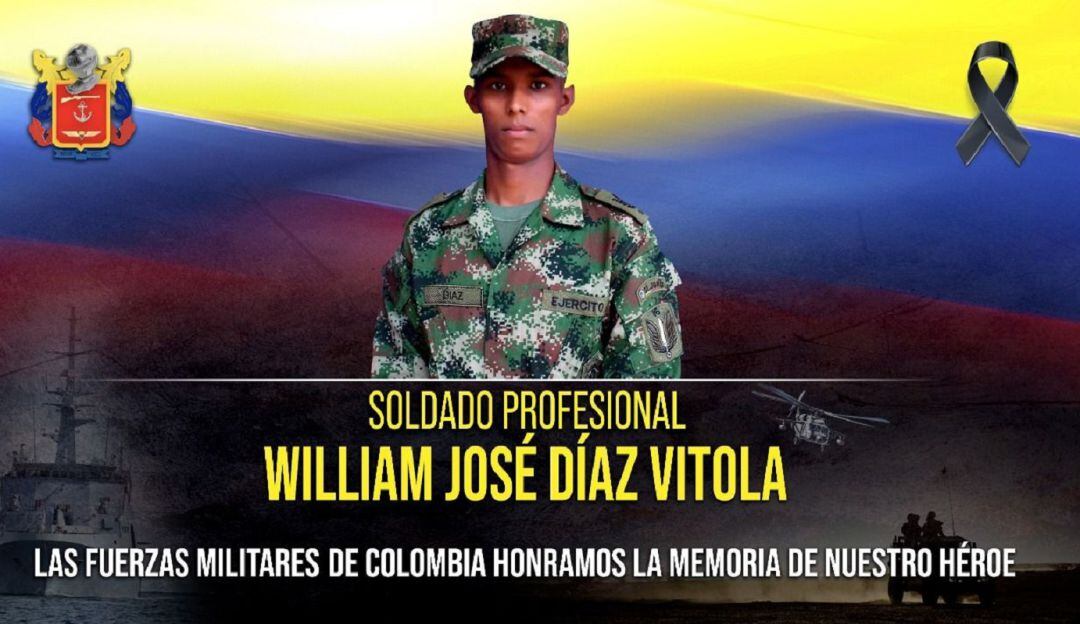 El Comando de la Fuerza de Tarea Conjunta de Estabilización y Consolidación Hércules lamentó la muerte del soldado profesional,  William José Díaz Vitola