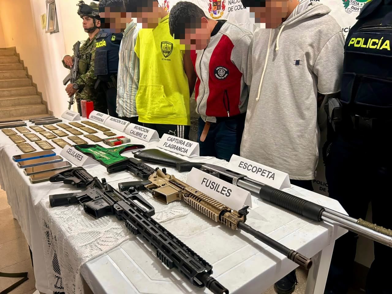 Capturados integrantes del Clan del Golfo en Antioquia. Foto: Cuarta Brigada.