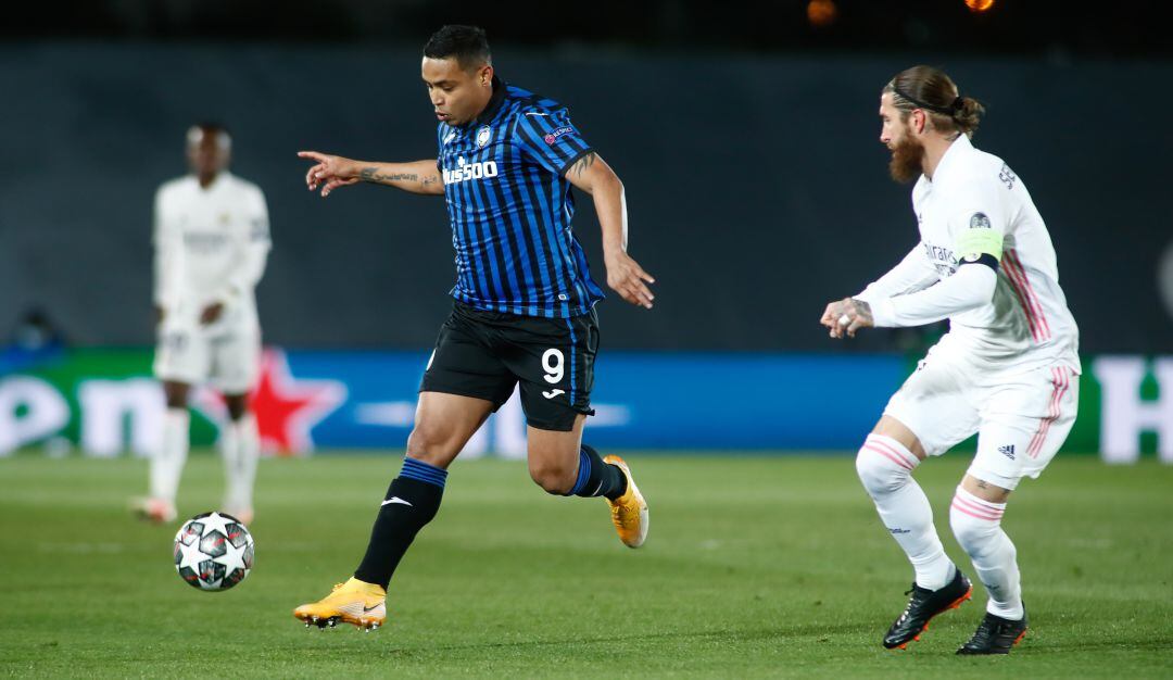 Luis Fernando Muriel en el partido ante el Real Madrid por los octavos de final de la Champions