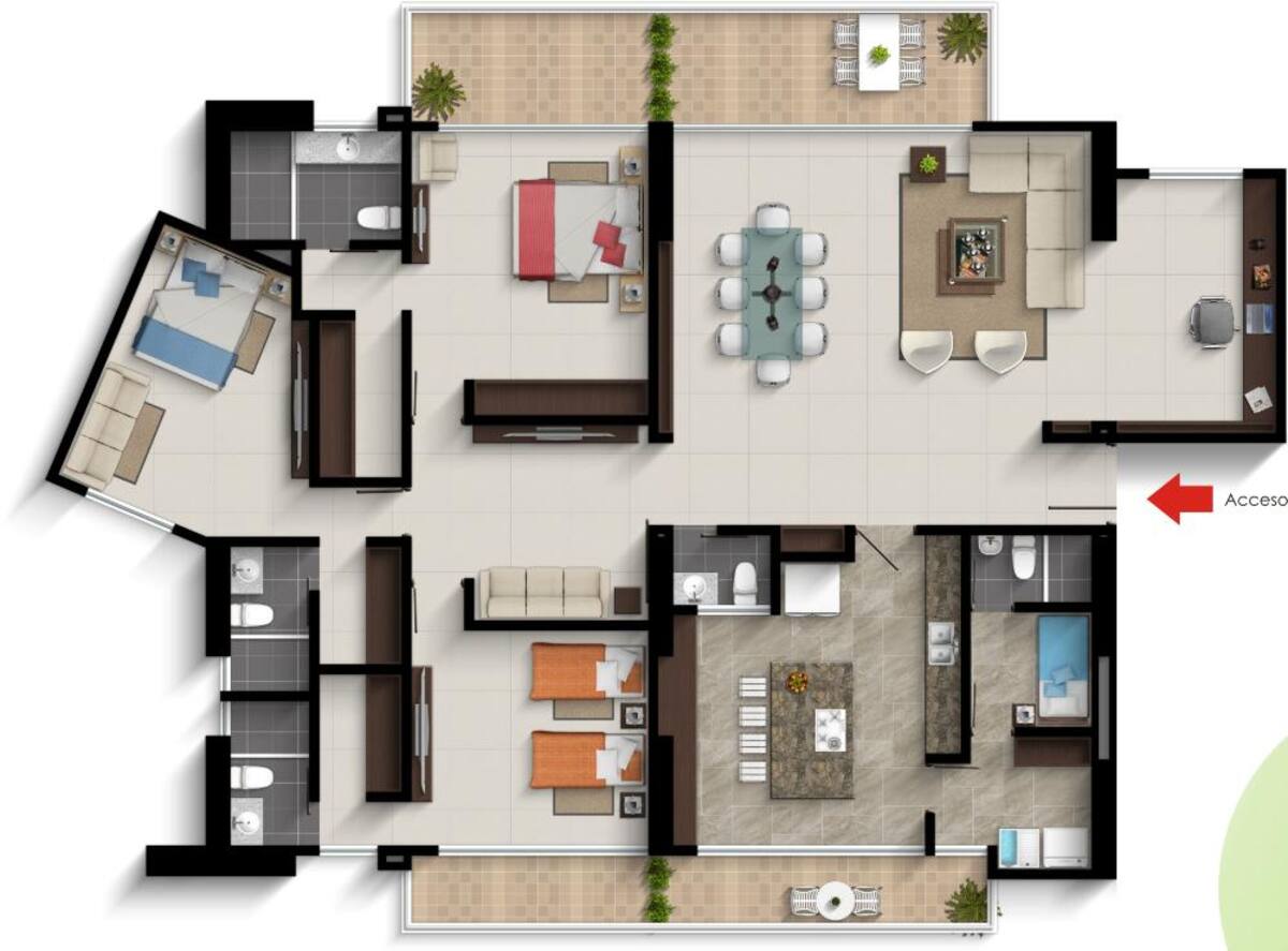 Localizado en el Sector del Vergel, cerca al Colegio San Bonifacio de las Lanzas,  la Capilla María Reina, conformando los más importantes conjuntos de la zona, apartamentos con áreas de 233 y 239 m2 y un promedio en valor de tres millones de pesos el metro cuadrado.