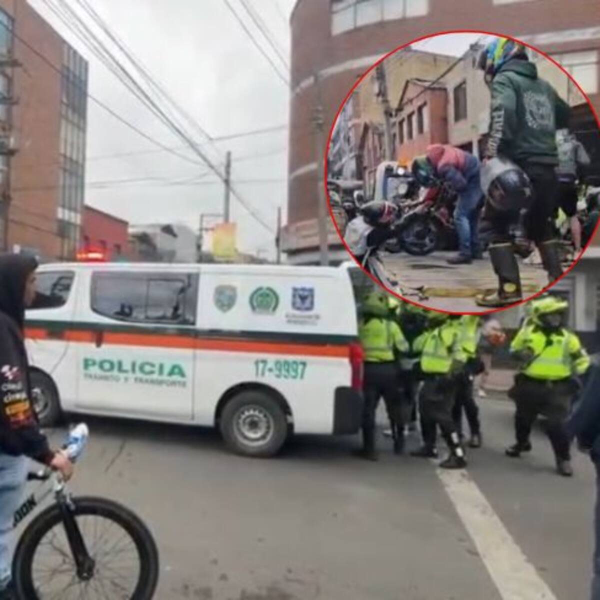 Video: Pelea en operativo en el barrio Ricaurte de Bogotá terminó con 12 motociclistas capturados