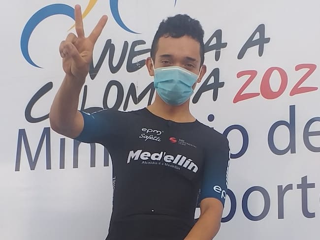 Brayan Sánchez, ganador de la cronoescalada de la Vuelta a Colombia.