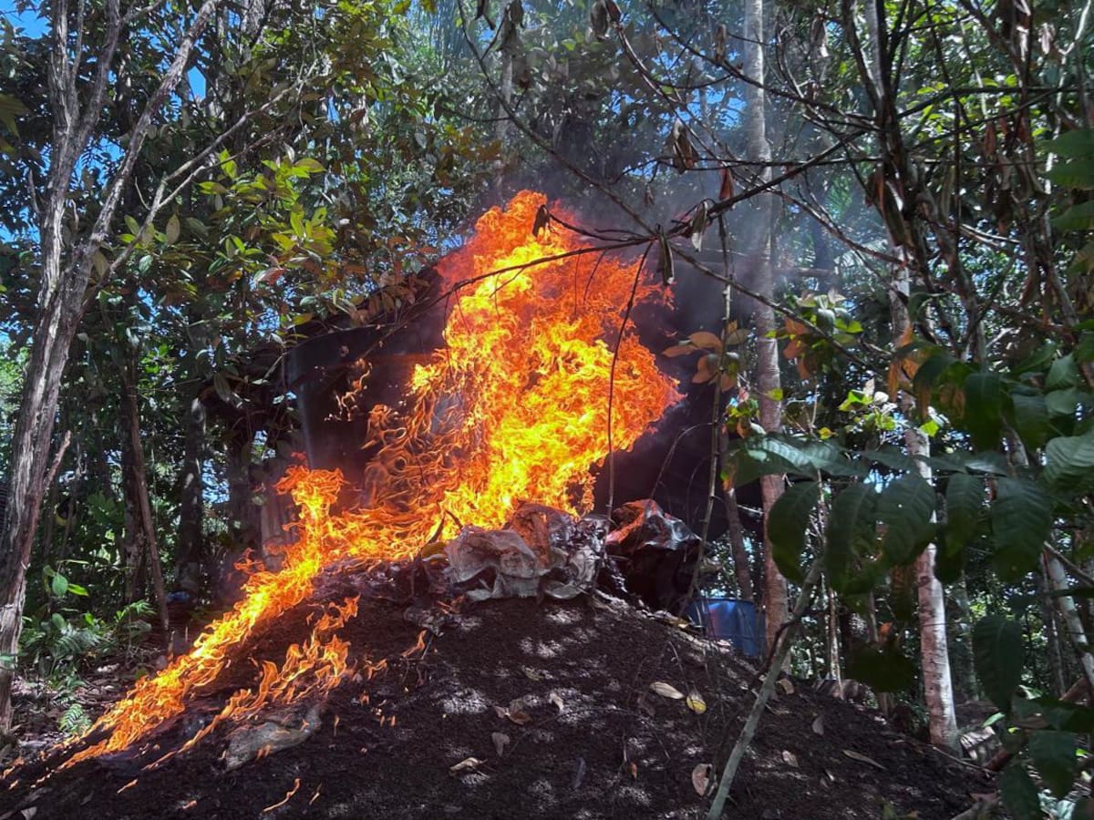 Destruido laboratorio para procesar 400 kilos de clorhidrato de cocaína en Putumayo