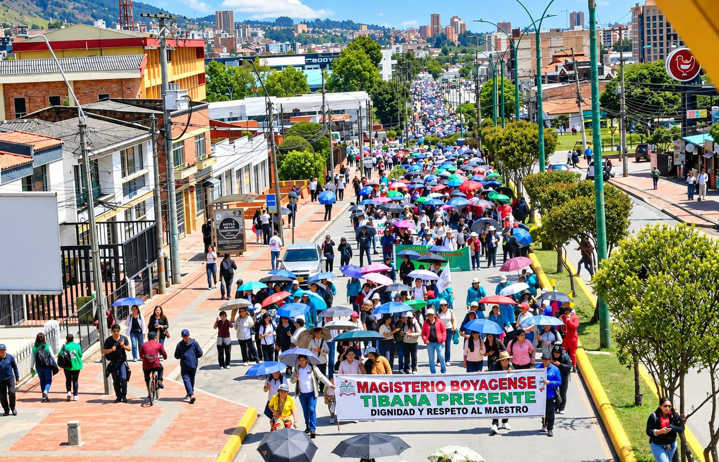 La manifestación en Tunja transcurrió de manera pacífica / Foto: Caracol Radio.