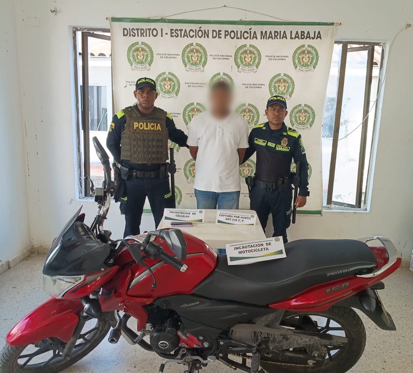 Capturado por hurto. // Policía de Bolívar