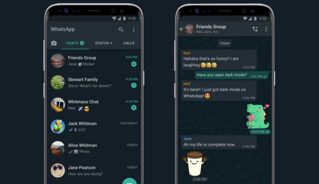 Chats en modo oscuro en WhatsApp