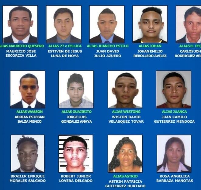 Cortesía Policía de Barranquilla (Algunos rostros del cartel)