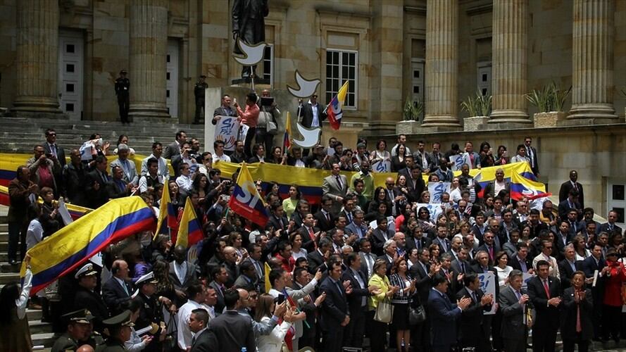 Juan Manuel Santos presentó el acuerdo final del proceso de paz con las Farc ante el Congreso. Foto: Colprensa