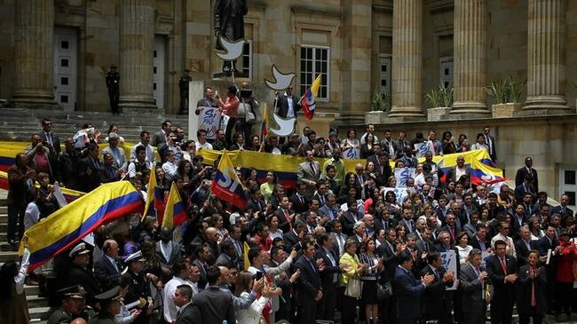 Juan Manuel Santos presentó el acuerdo final del proceso de paz con las Farc ante el Congreso. Foto: Colprensa