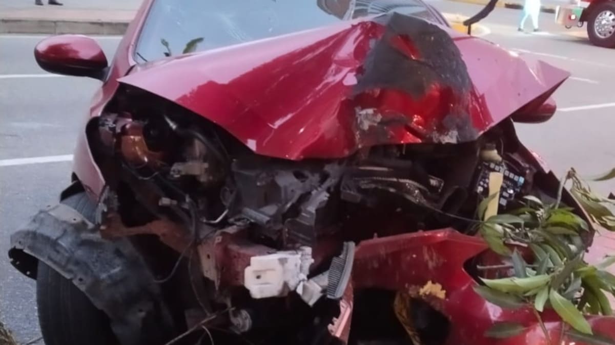 VIDEO: Así fue el rescate de conductor atrapado tras chocar con un árbol