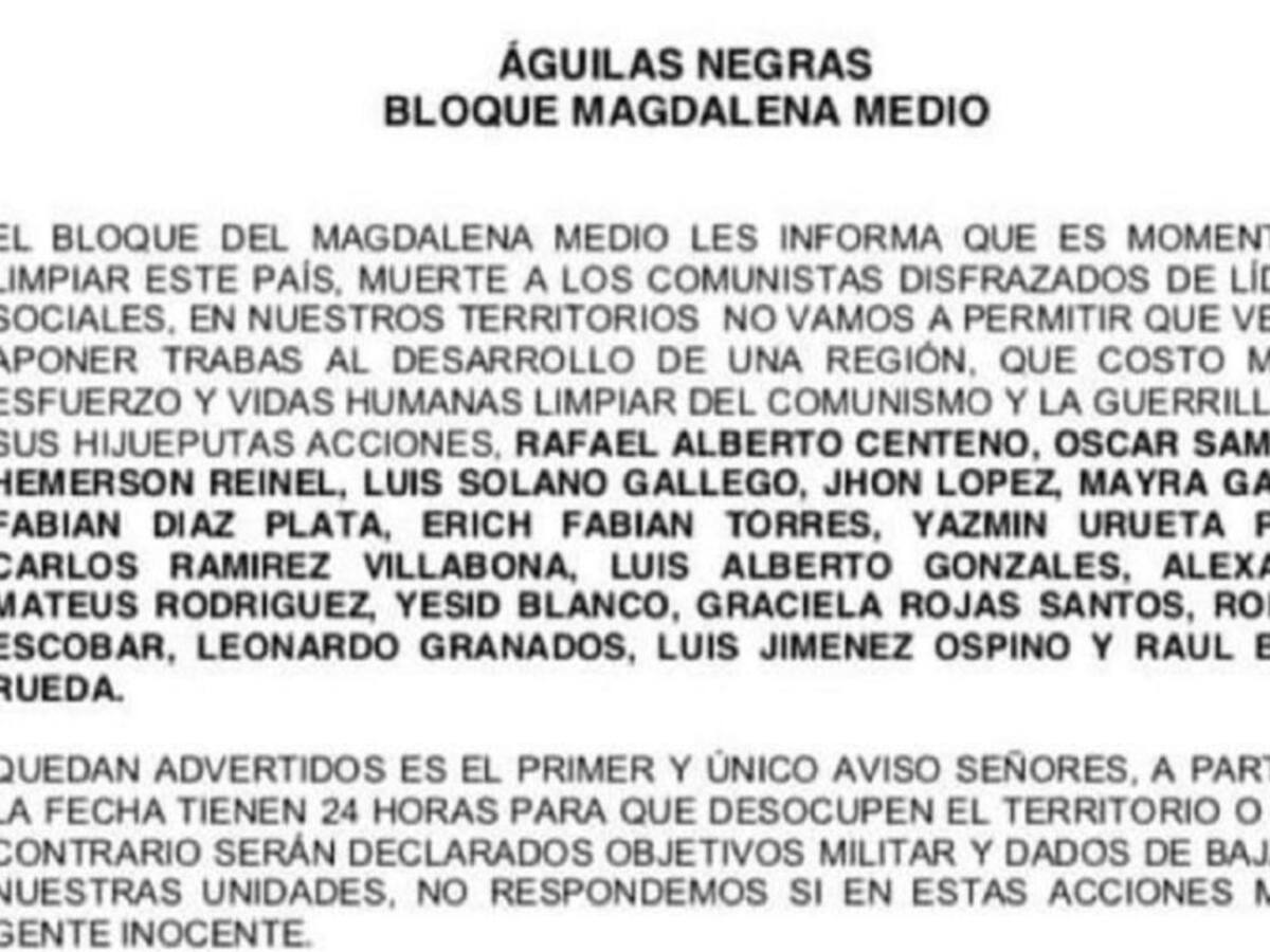 Desmienten veracidad de panfleto que amenaza a líderes ambientales