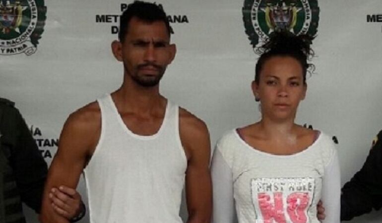 Venezolanos Luis Enrique Chacon Oviedo y Génesis Coralain Ortega Patiño, capturados en el hecho