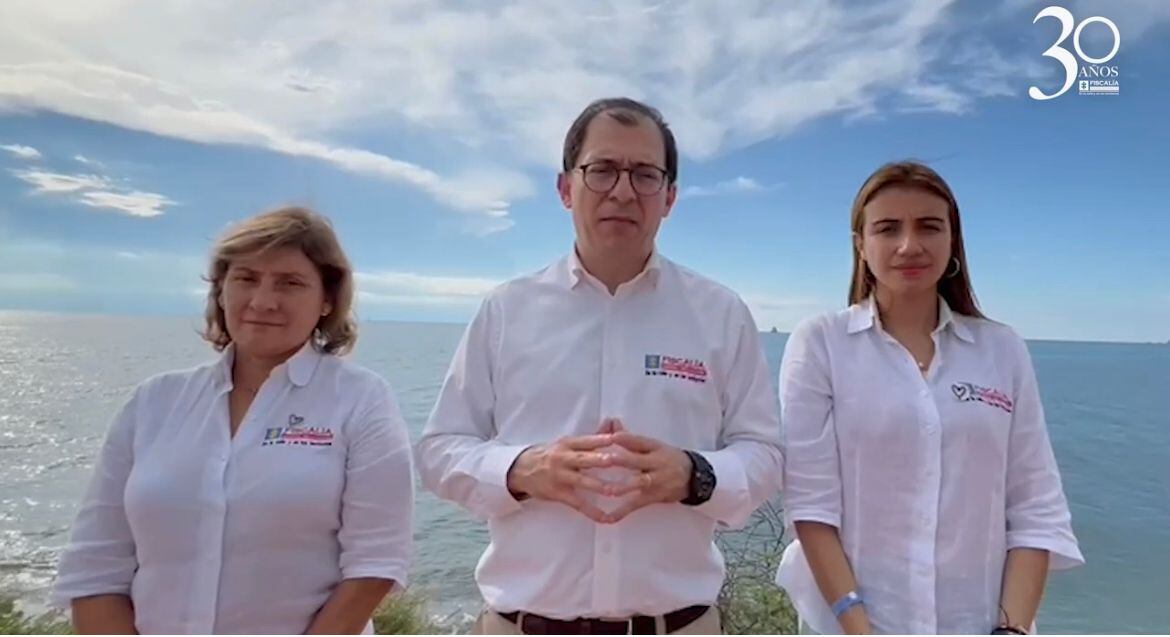 El Fiscal  Francisco Barbosa Delgado, Vicefiscal General, Martha Janeth Mancera; Delegada para la Seguridad Territorial, Luisa Fernanda Obando.