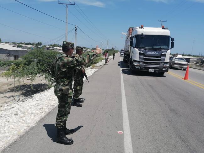 Controles del Ejército en la vía Barranquilla - Ciénaga